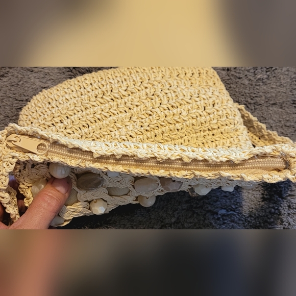 Vintage Boho Style Blue Miami Jewel Crochet Crossbody Bag - Picture 5 of 6